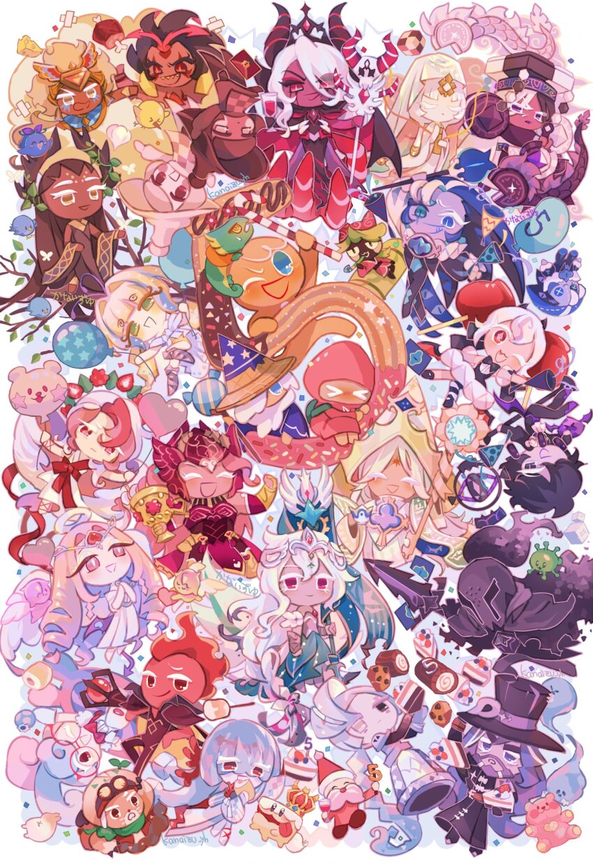 >_<, 6+boys, 6+girls, agar_agar_cookie, anniversary, balloon, black_sapphire_cookie, breasts