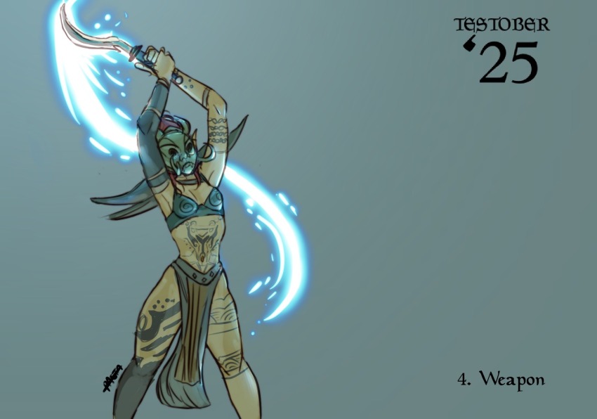 1girl, almalexia, almalexia's_mask, arm_tattoo, armor, boobplate, breastplate, daedric-prince-of-pasta