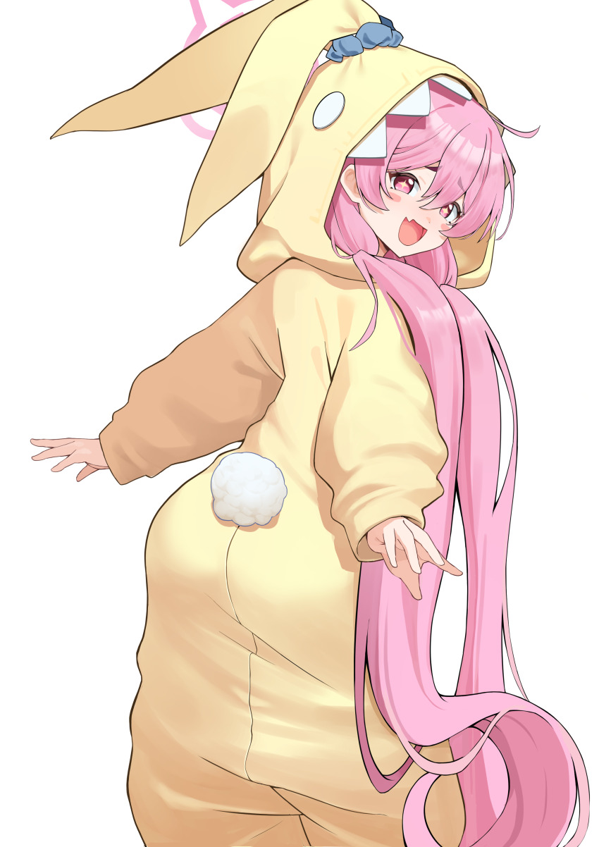 +_+, 1girl, absurdres, animal_costume, ass, blue_archive, blush_stickers, commentary_request