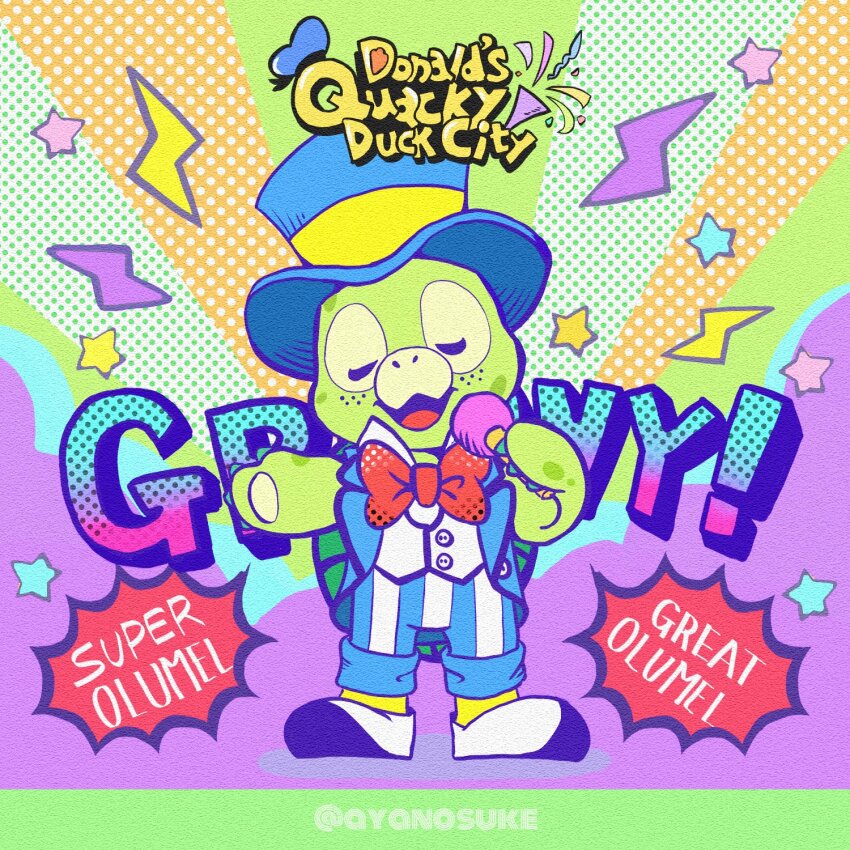 1boy, ayanosuke_e, colored_skin, commentary_request, disneyland, duffy_and_friends, english_text, full_body