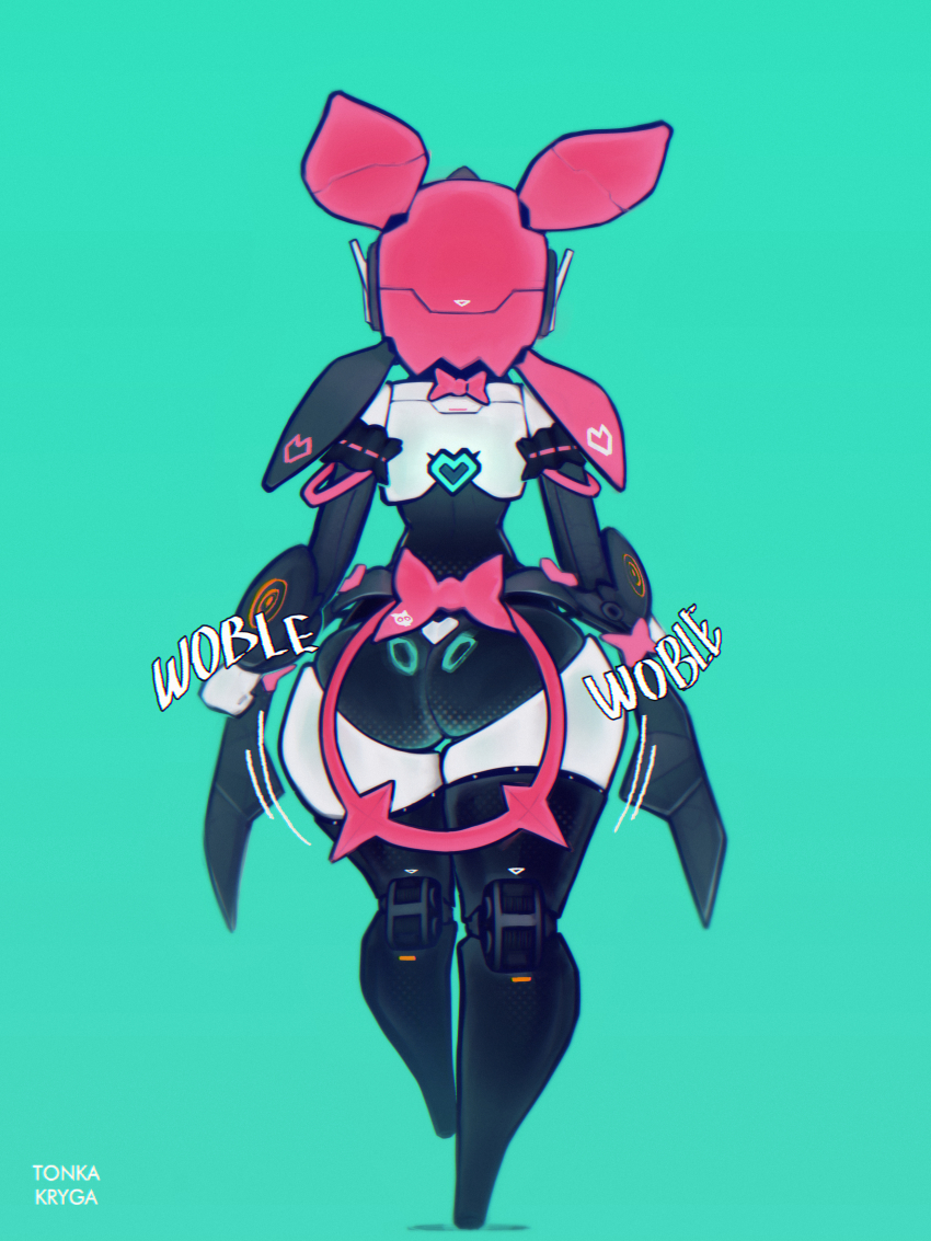 1girl, absurdres, aria_(discordant_note)_(zenless_zone_zero), aria_(robot)_(zenless_zone_zero), aria_(zenless_zone_zero), arm_garter, artist_name, ass