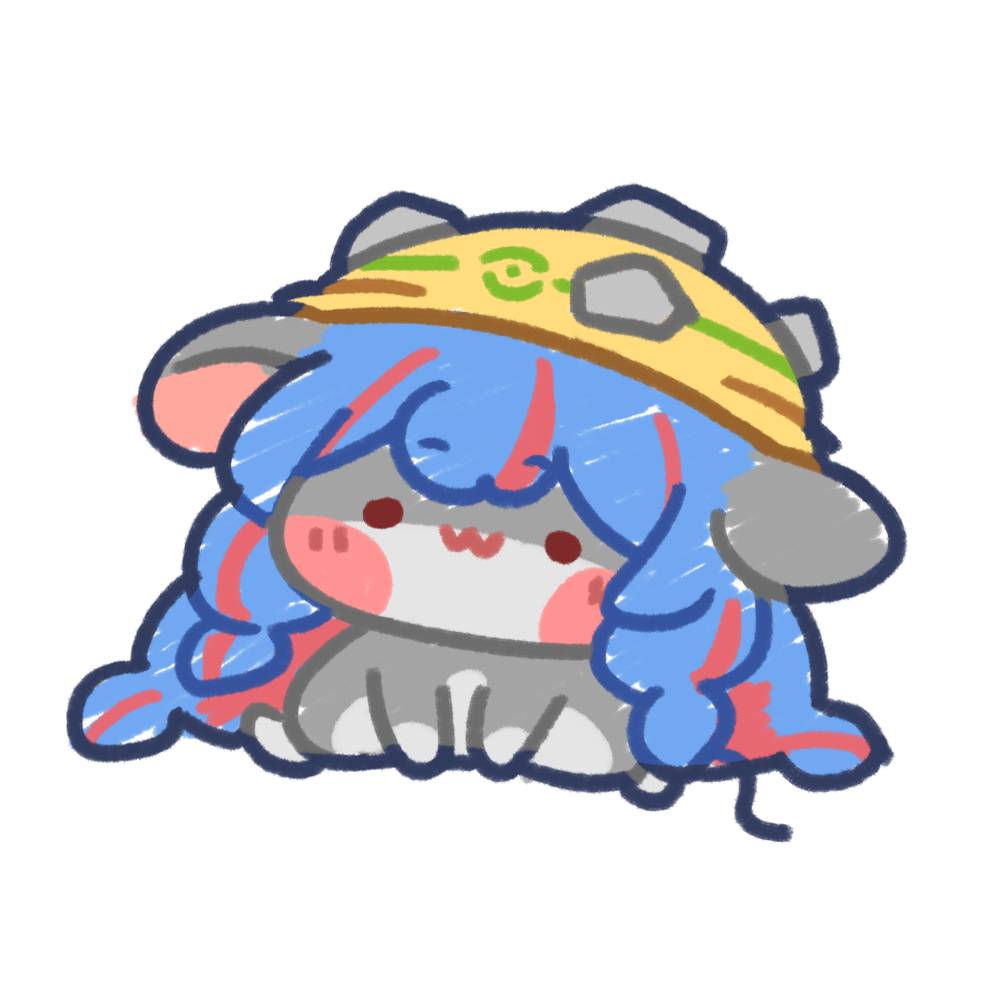 :3, animalization, blue_hair, commentary_request, eunha_(guardian_tales), full_body, guardian_tales, hamster