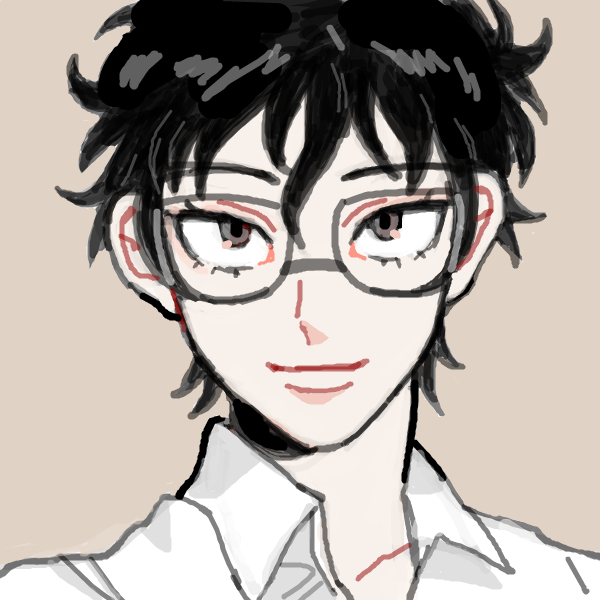1boy, amamiya_ren, black_hair, collarbone, collared_shirt, commentary_request, eclectic, glasses