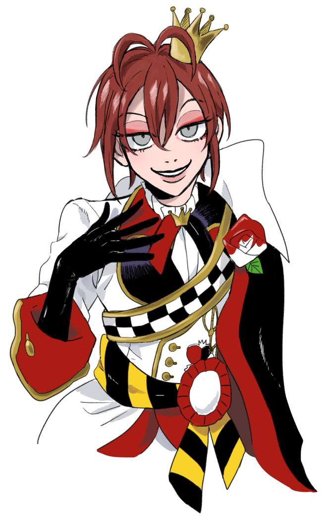 1boy, antenna_hair, award_ribbon, black_cape, black_gloves, cape, checkered_clothes, coat