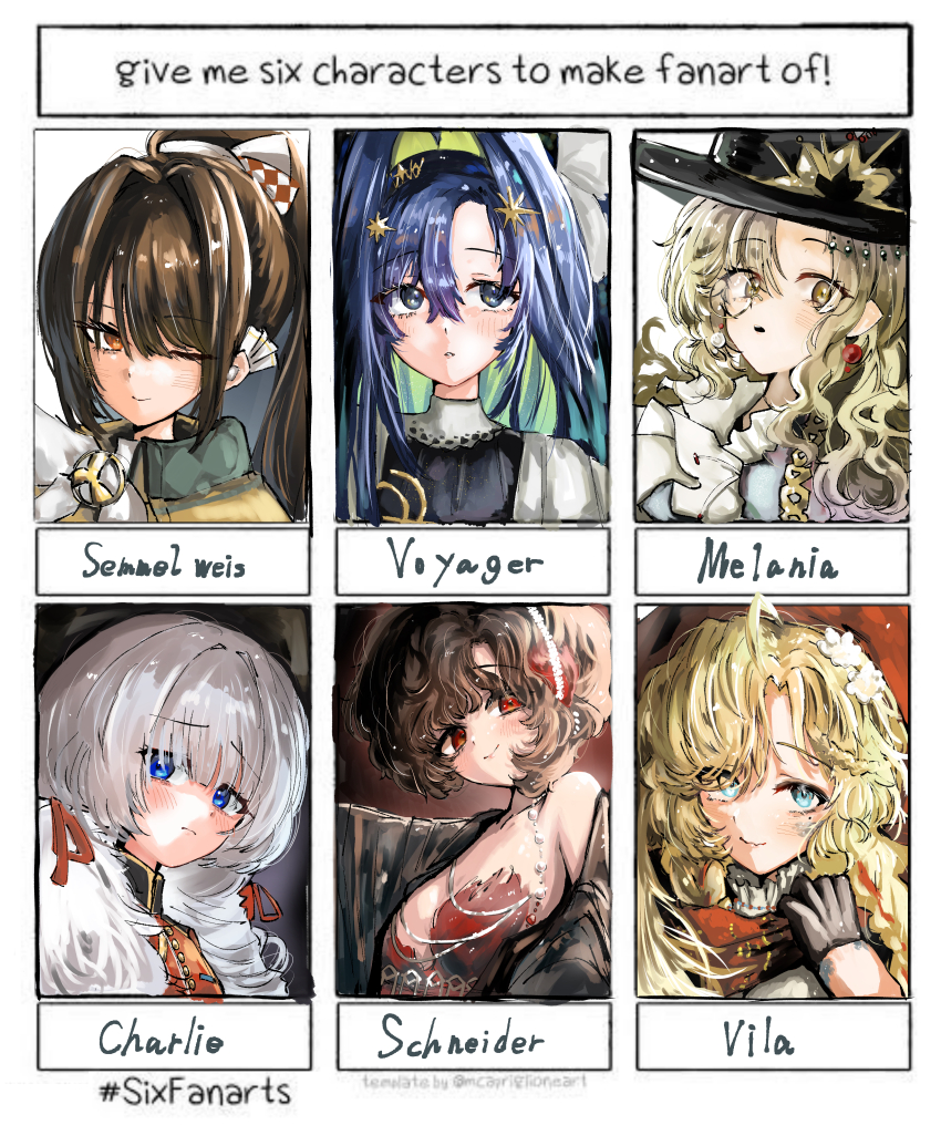 6+girls, :o, ;), absurdres, adjusting_scarf, black_coat, black_gloves, black_hairband