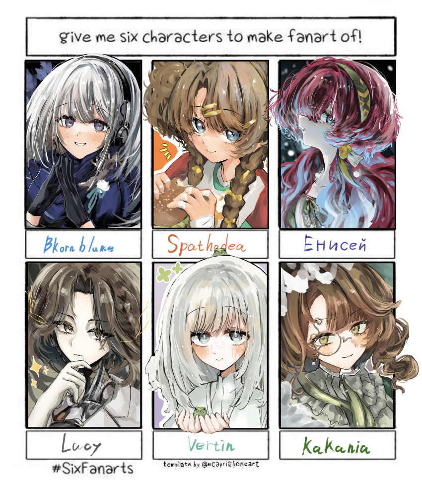 6+girls, absurdres, aged_down, android, animal, animal_on_head, bkornblume, black_gloves