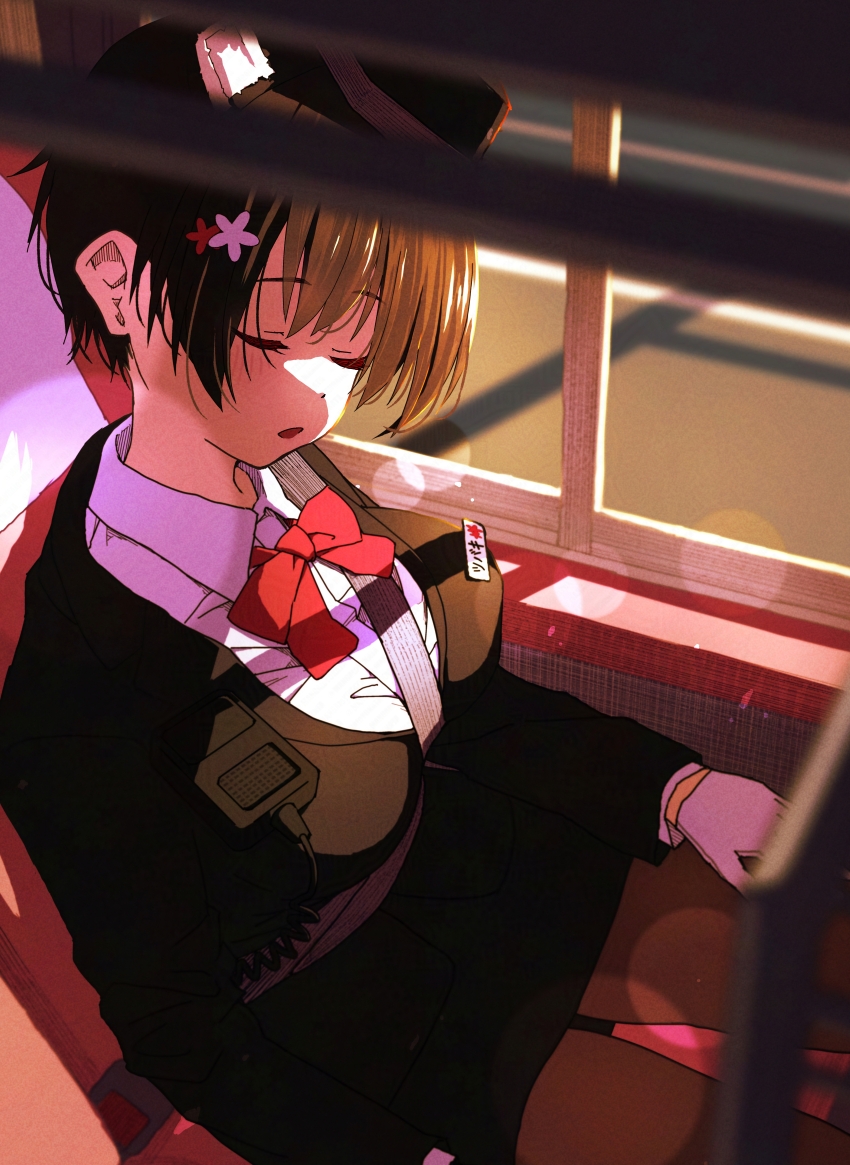 1girl, absurdres, animal_ear_fluff, animal_ears, black_hair, black_hat, black_jacket, black_pantyhose