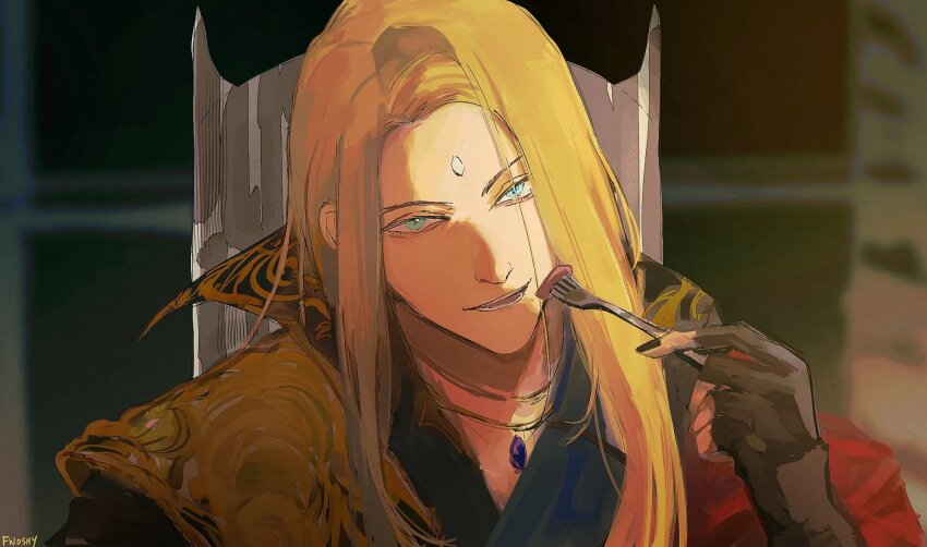 1boy, black_gloves, black_nails, blonde_hair, blue_eyes, commentary, english_commentary, final_fantasy