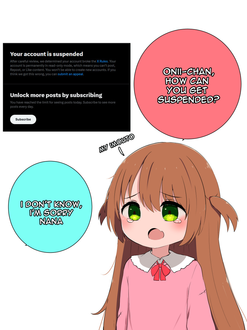 1girl, absurdres, blush, brown_hair, commentary, crying, eleazarmikai, english_commentary