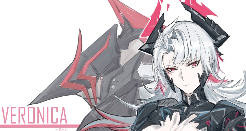 1girl, absurdres, artist_name, character_name, commentary_request, curtained_hair, grey_background, grey_hair