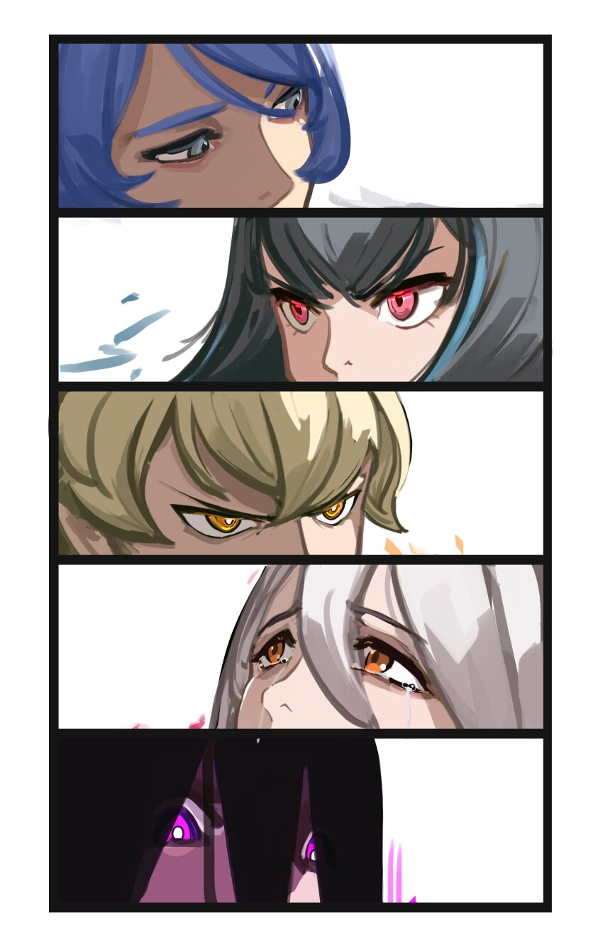 1boy, 4girls, absurdres, aise6035, aria_steelwind, beatrice_frega, black_hair, blonde_hair