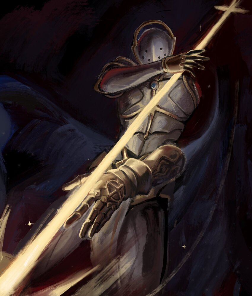 1other, angel, armor, cape, detached_arm, full_armor, helmet, highres