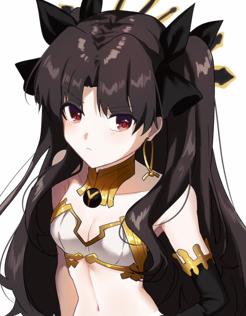 1girl, armlet, black_hair, breasts, commentary_request, earrings, fate/grand_order, fate_(series)