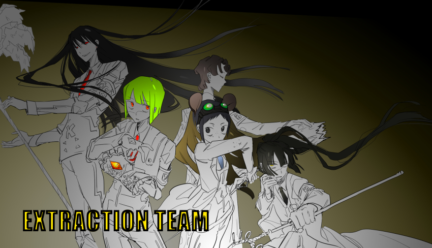 5boys, amrita_(e.g.o), black_hair, bob_cut, collared_shirt, commentary_request, e.g.o_(project_moon), employee_(project_moon)