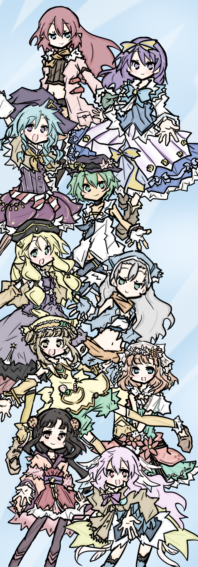 6+girls, artist_request, chocolat_(rune_factory_3), dahlia_(rune_factory), harvest_moon, highres, karin_(rune_factory), kururufa
