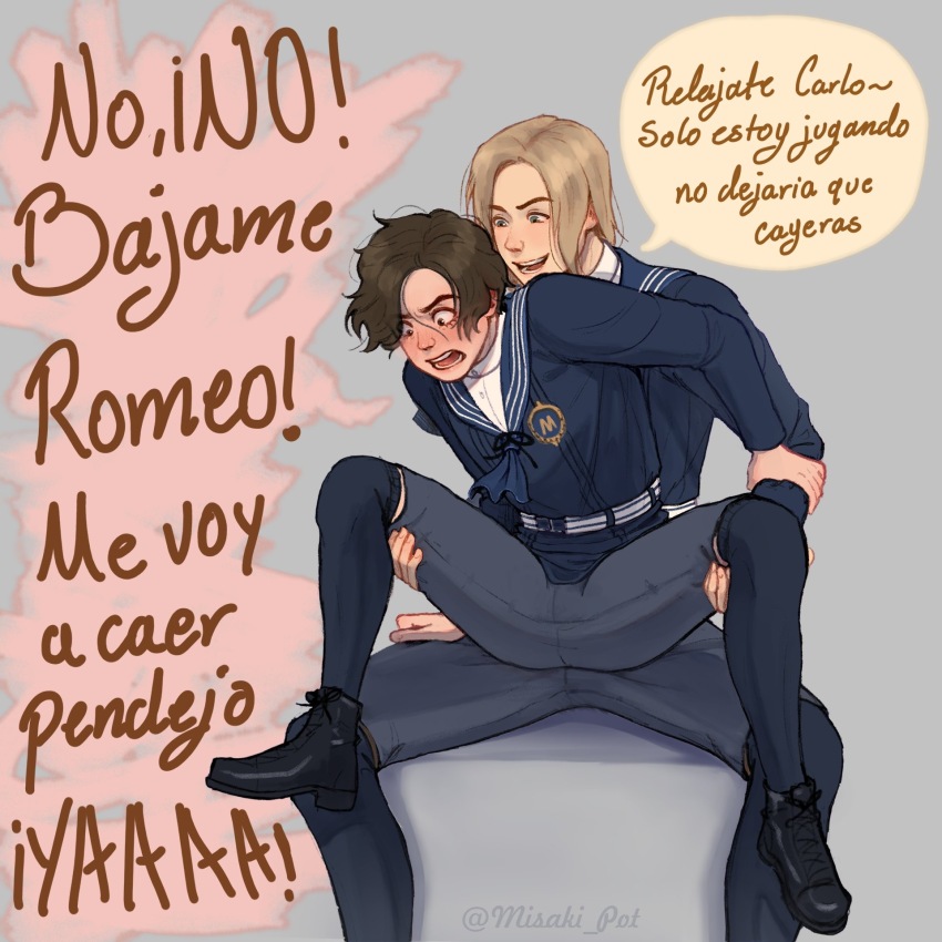 2boys, blush, carlo_(lies_of_p), lies_of_p, multiple_boys, romeo_(lies_of_p)