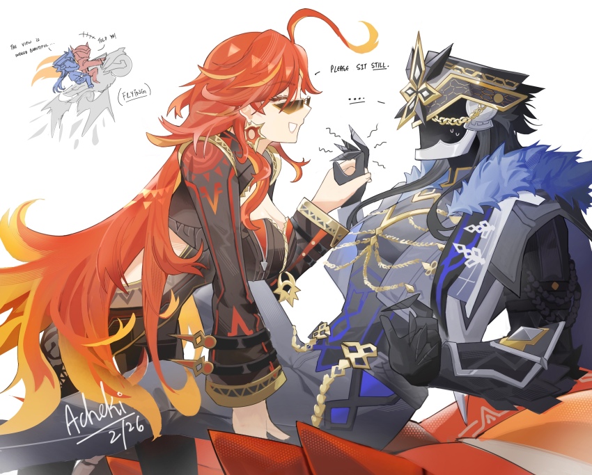 ..., 1boy, 1girl, absurdres, acheki, ahoge, biker_clothes, black_bodysuit