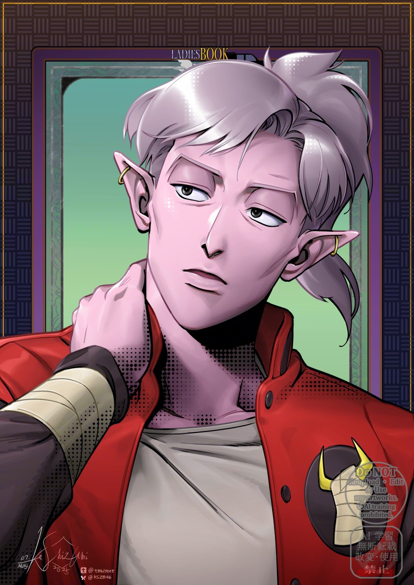 1girl, cheekbones, colored_skin, drawfee, drawga, eladrin, elf, highres