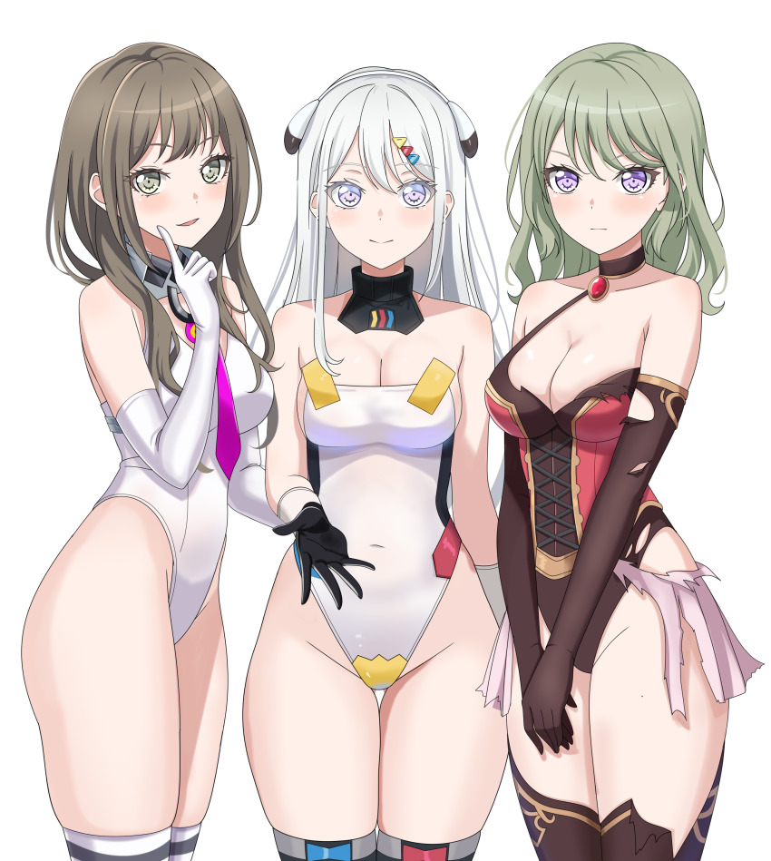 3girls, absurdres, alice_gear_aegis, bang_dream!, bang_dream!_our_notes, blue_eyes, blush, breasts
