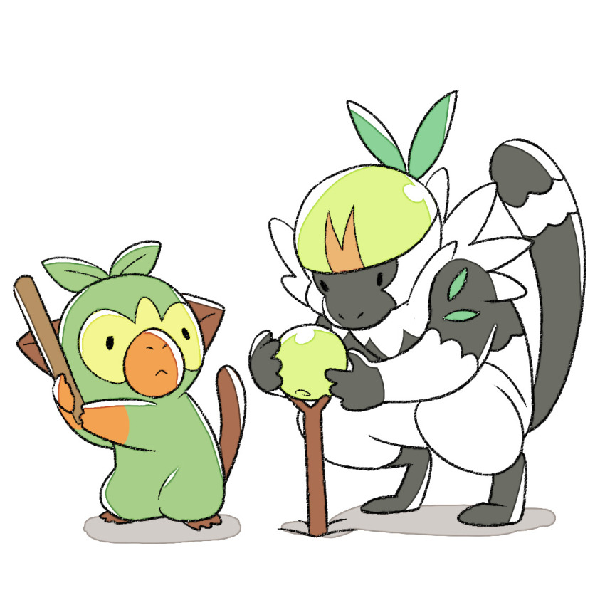 :<, ball, closed_mouth, commentary, dated, english_commentary, gen_7_pokemon, gen_8_pokemon