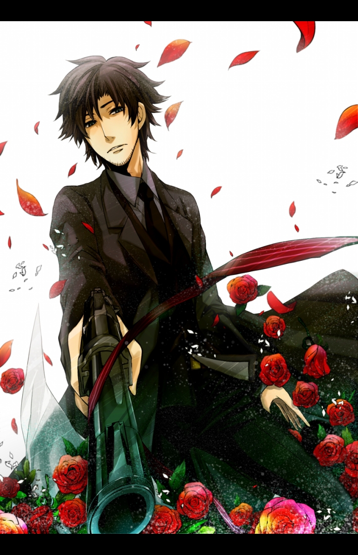 1boy, bad_id, bad_pixiv_id, black_eyes, black_hair, coat, emiya_kiritsugu, facial_hair