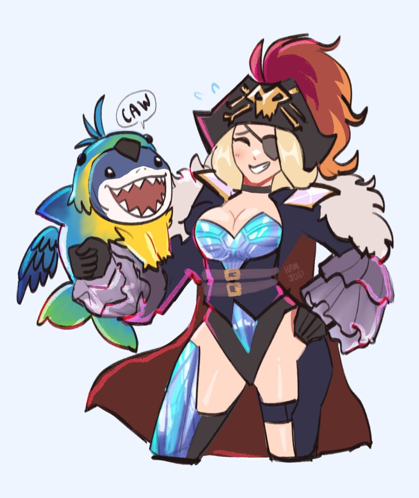 1girl, absurdres, artist_name, blonde_hair, breasts, cleavage, closed_eyes, commentary