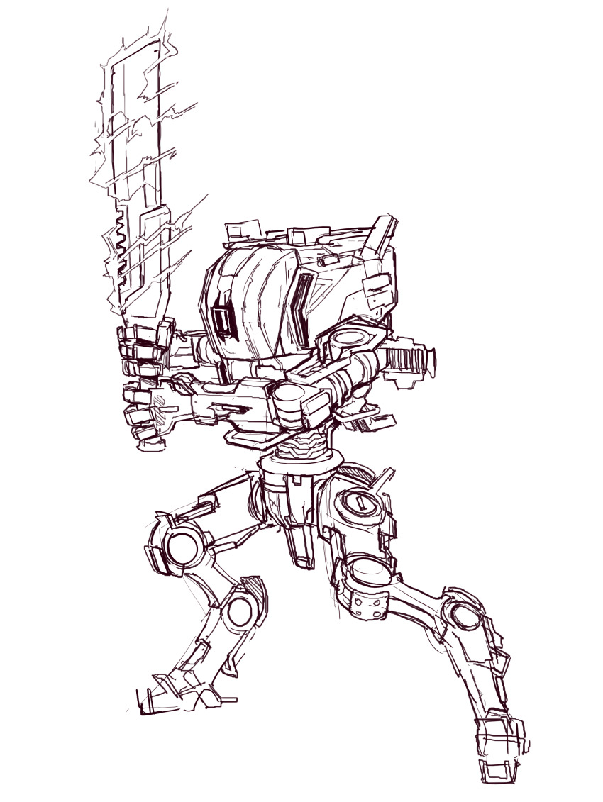 absurdres, broadsword_(titanfall_2), electricity, full_body, greyscale, highres, holding, holding_sword