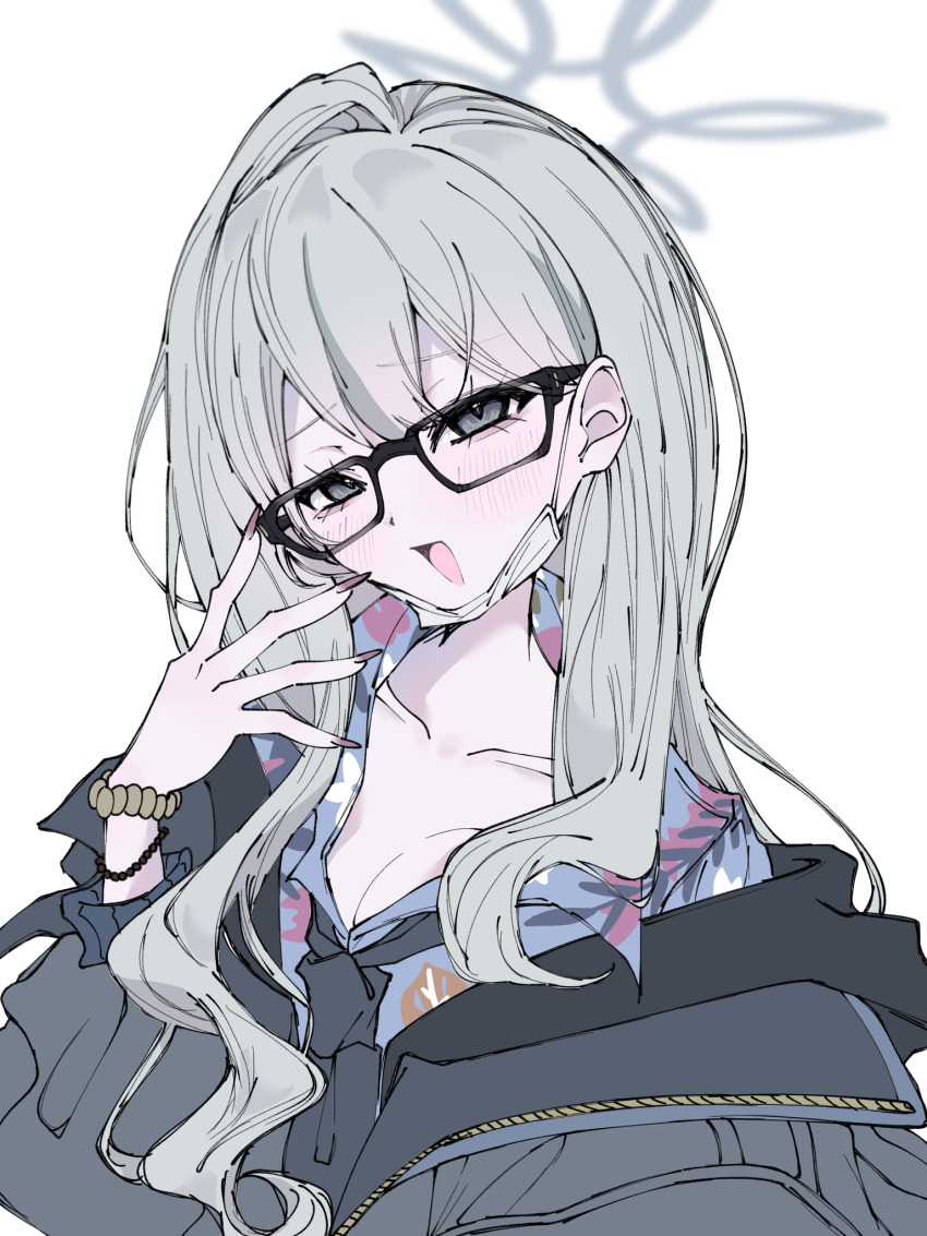 1girl, blue_archive, blush, commentary_request, glasses, halo, highres, konoka_(blue_archive)
