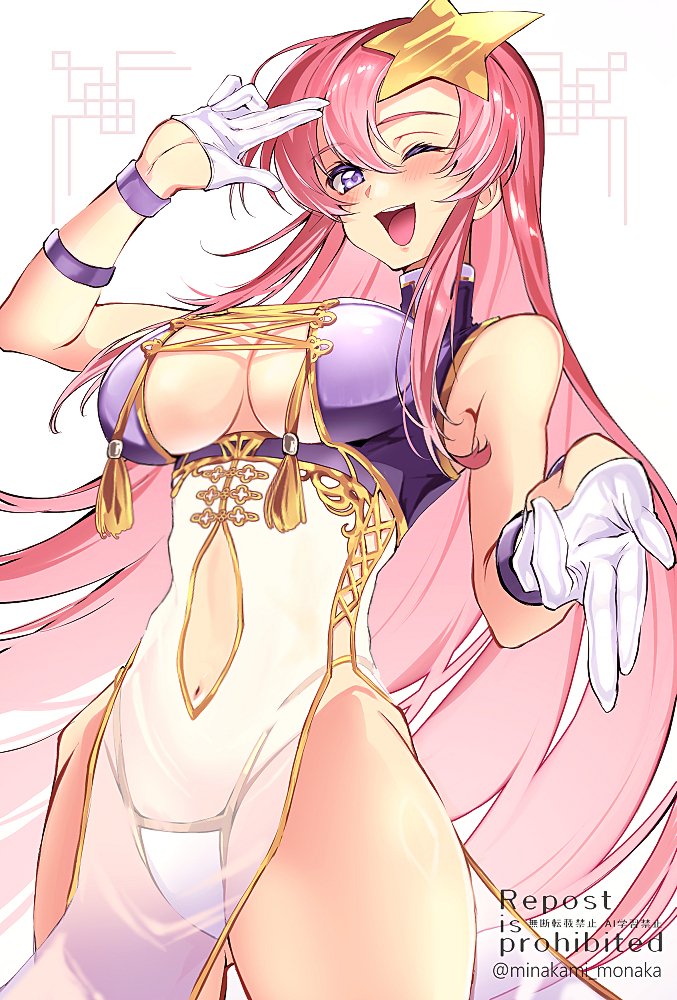 1girl, alternate_eye_color, artist_name, blush, breasts, china_dress, chinese_clothes, cleavage