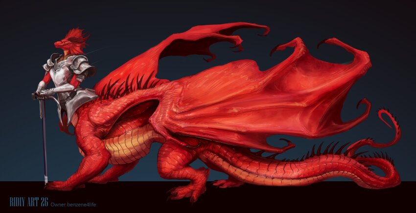 1other, absurdres, armor, artist_name, clawed_wings, commission, dragon, dragon_wings