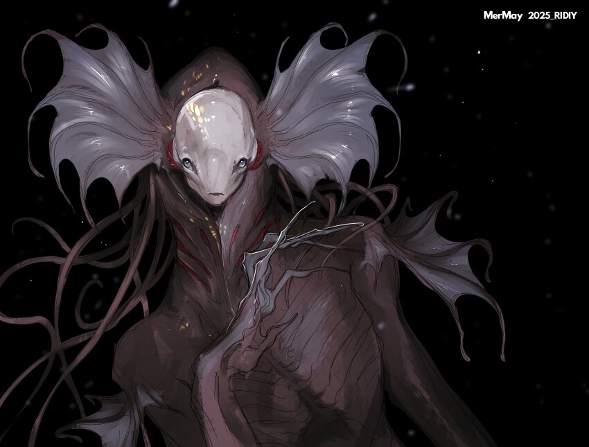 1other, absurdres, fins, gills, head_fins, highres, large_forehead, long_fingers