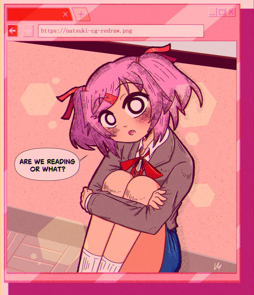 1girl, :o, ^^^, absurdres, blazer, blue_skirt, blurry, blush