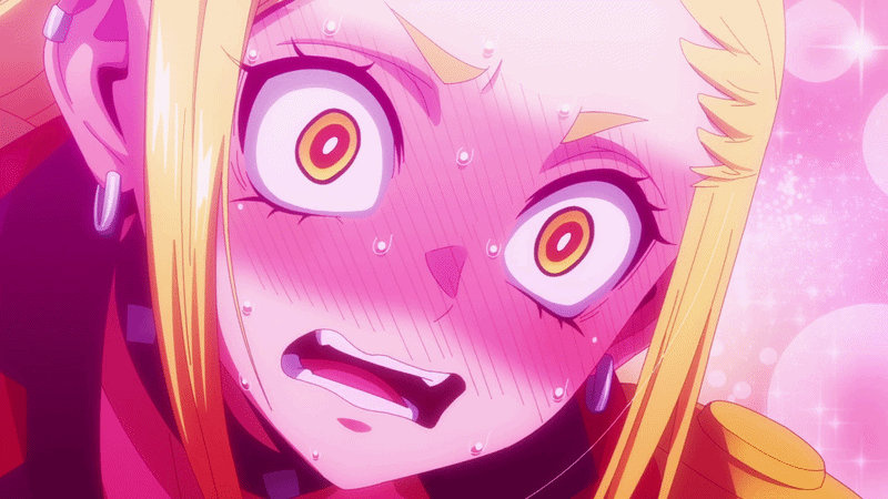 1girl, animated, animated_gif, anime_screenshot, belt, black_choker, black_coat, blonde_hair