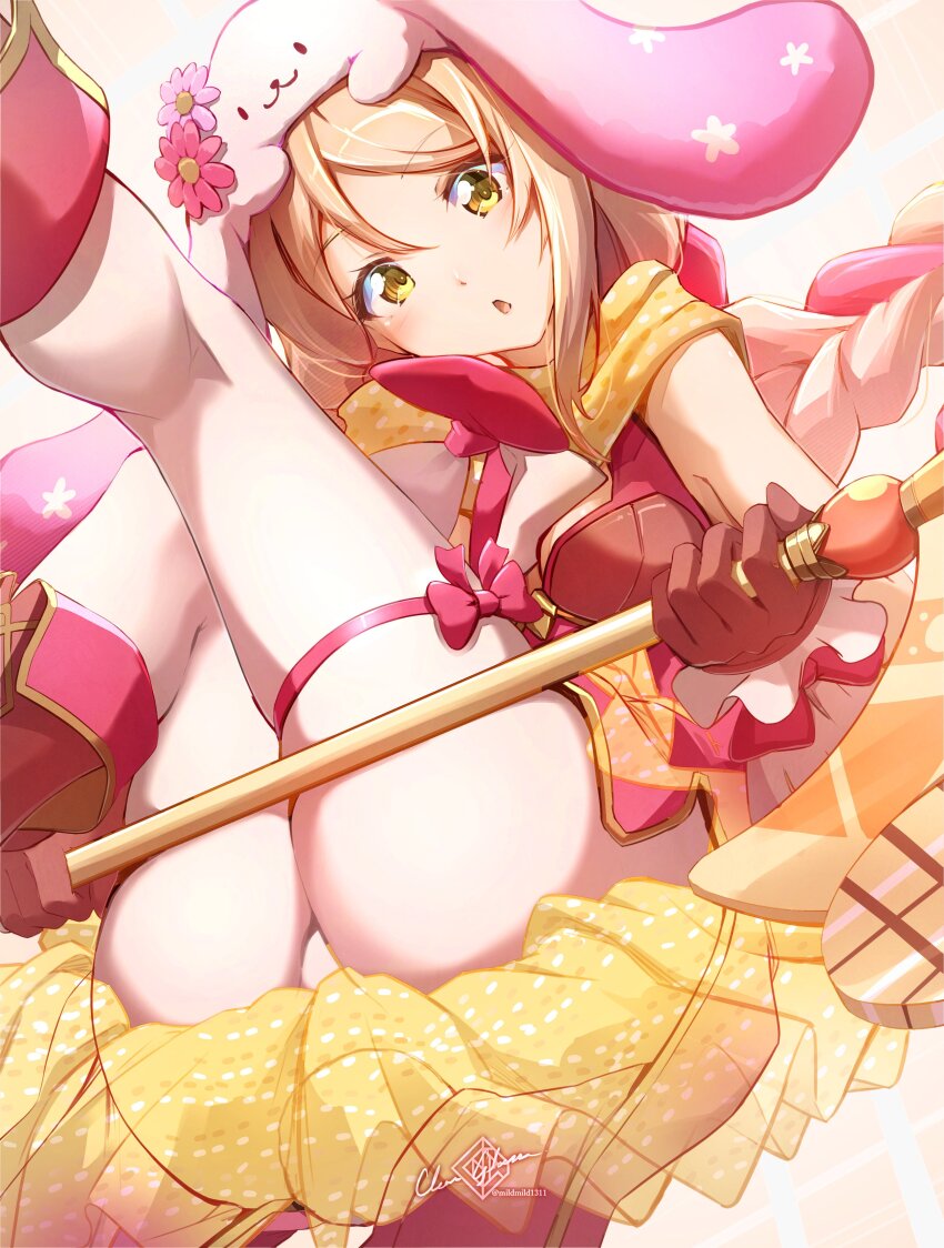 1girl, :o, absurdres, animal_hat, ass, axe, blush, boots