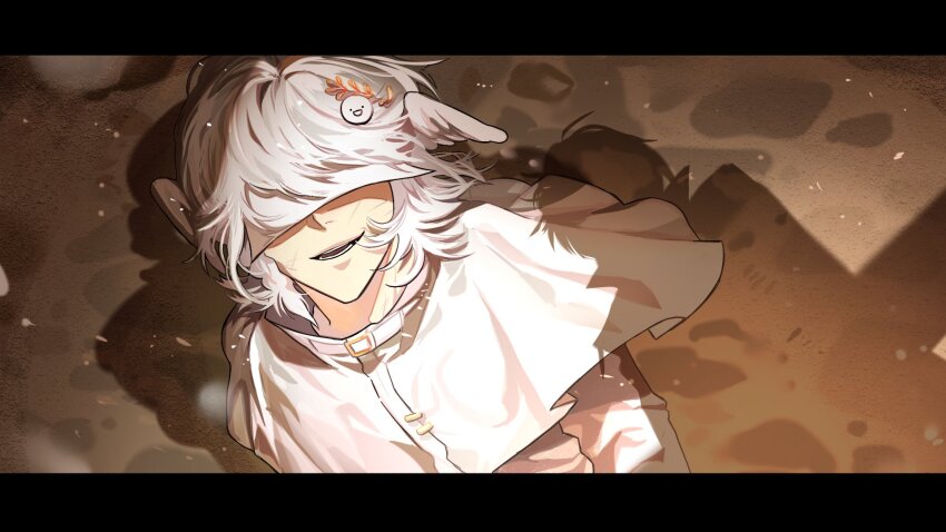 1boy, capelet, hair_ornament, head_wings, highres, ish's_state_smp, jiokuimagamrer, long_sleeves