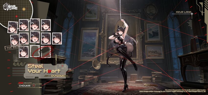 1girl, :o, animal_ears, artist_request, ass, azur_lane, black_hair, black_leotard