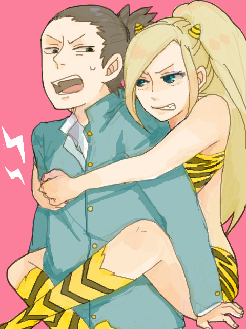 1boy, 1girl, amr, blonde_hair, clenched_teeth, cosplay, green_eyes, horns