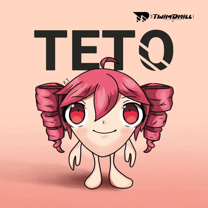 1girl, ahoge, brown_background, character_name, closed_mouth, commentary, drill_hair, english_commentary