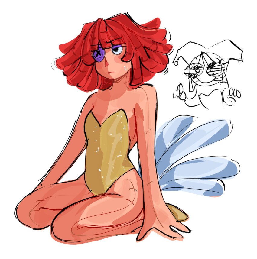 2girls, bare_shoulders, black_eyes, button_eyes, buttons, closed_mouth, commentary, english_commentary