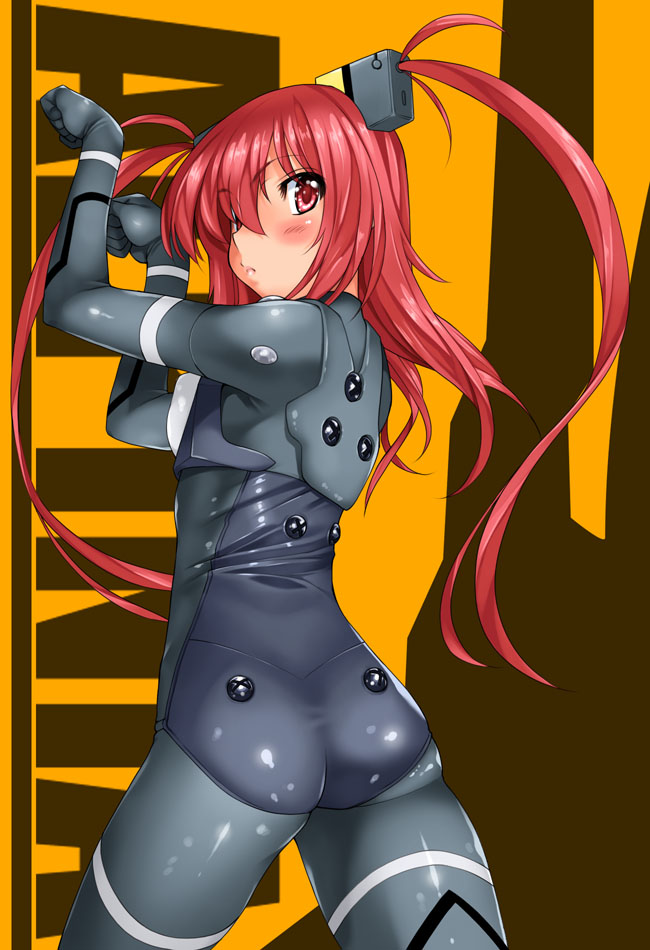 1girl, bad_id, bad_pixiv_id, blush, bodysuit, busou_shinki, cosplay, female_focus