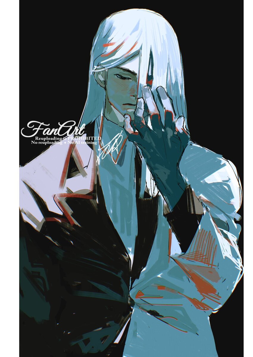 1boy, absolute_batman, absolute_dc, azisaiharumaki56, black_background, closed_eyes, collared_shirt, commentary