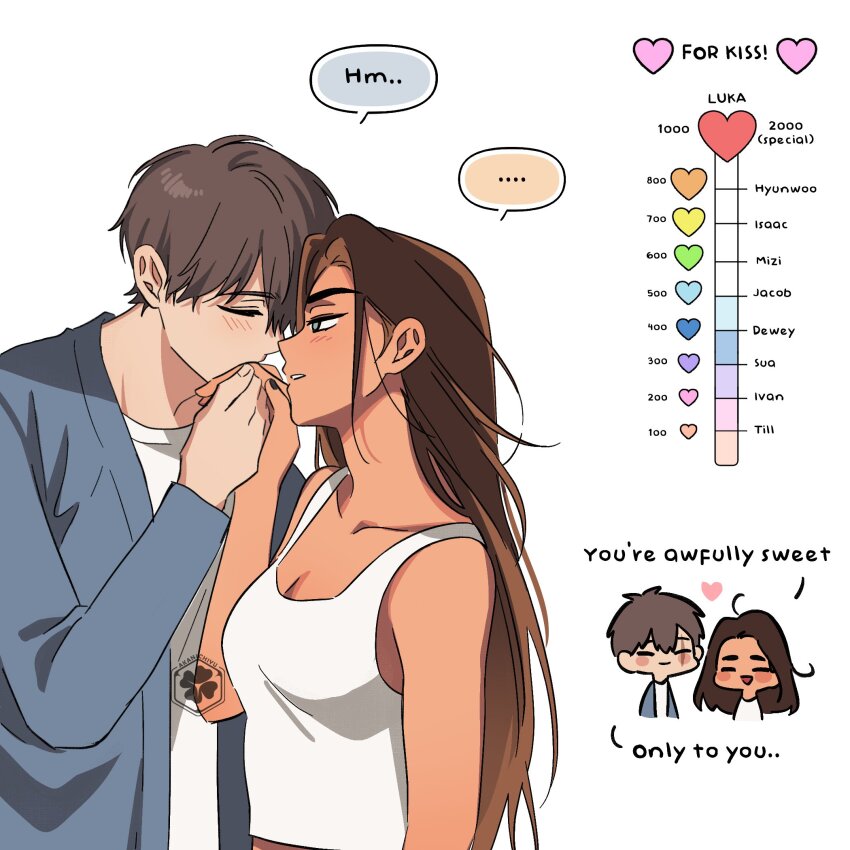 ..., 1boy, 1girl, akanichiyu, alien_stage, brown_hair, commentary, dark-skinned_female