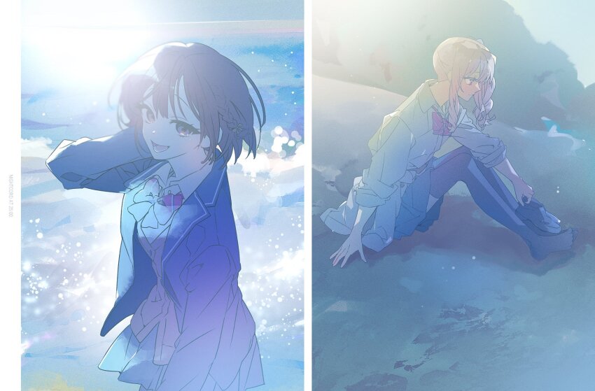 24heeju, akiyama_mizuki, high_side_ponytail, highres, project_sekai, shinonome_ena, side_ponytail, tagme