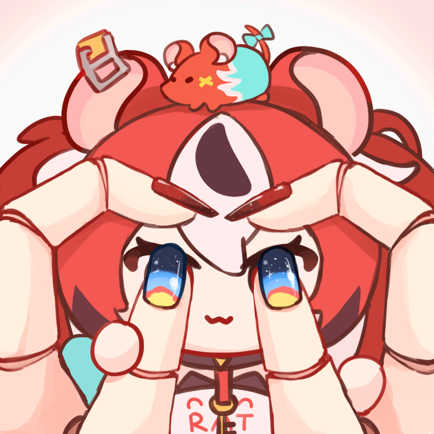 1girl, :3, animal, animal_ears, animal_on_head, cecilia_immergreen, character_doll, commentary