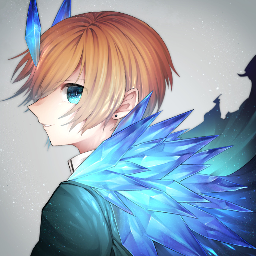 1boy, aqua_eyes, blue_cape, blue_coat, blue_eyes, bright_pupils, cape, coat