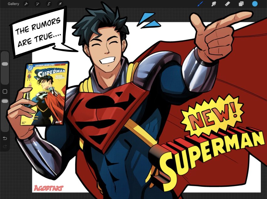 1boy, abs, black_hair, blue_eyes, bodysuit, cape, comic_cover, dc_comics