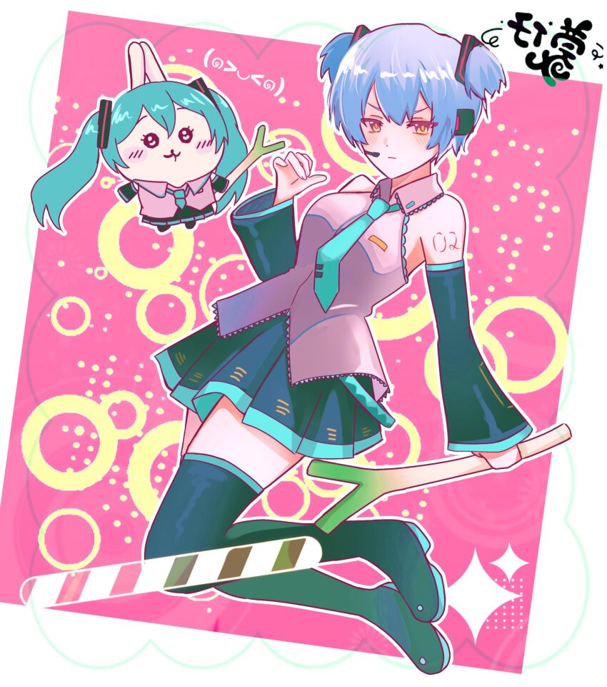 1girl, angela_(project_moon), aqua_necktie, aqua_trim, black_boots, black_sleeves, blue_hair, boots