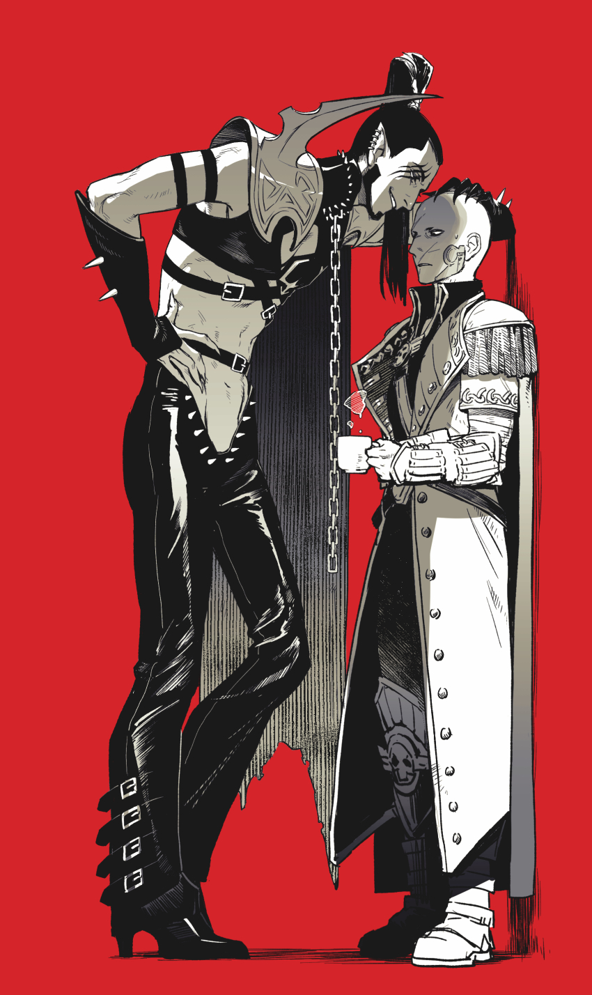 1boy, 1girl, absurdres, armor, bdsm, black_collar, black_hair, bodysuit