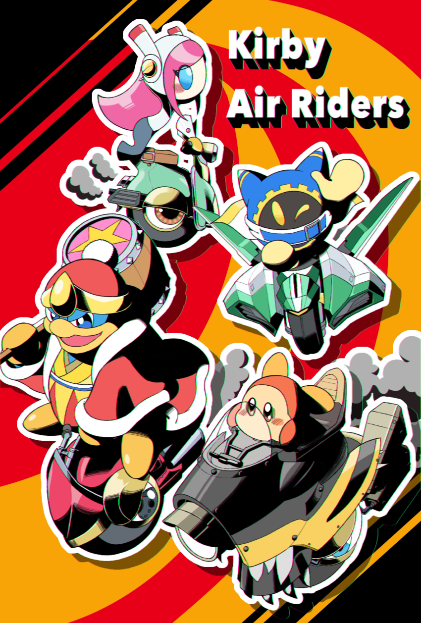 1girl, blue_eyes, blush_stickers, colored_skin, commentary_request, exhaust_pipe, fur-trimmed_robe, fur_trim