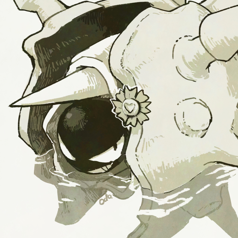 cloyster, commentary_request, gen_1_pokemon, greyscale, grin, monochrome, nintendo, no_humans